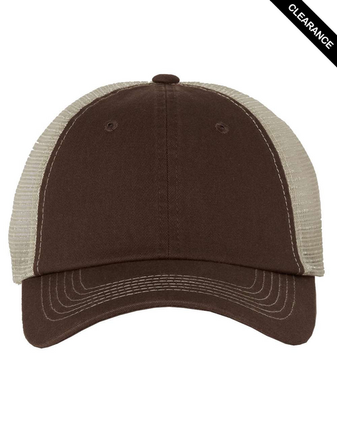 Clearance - Sportsman 3100 Contrast-Stitch Mesh-Back Cap | Brown/ Stone
