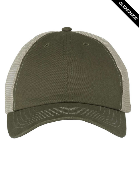 Clearance - Sportsman 3100 Contrast-Stitch Mesh-Back Cap | Olive/ Khaki