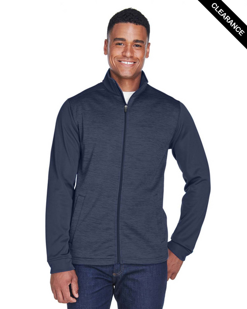 Clearance - Devon & Jones DG796 Men's Newbury Colorblock Malange Fleece Full-Zip Sweater | Navy/ Navy Heather Clearance - Devon & Jones DG796 Men's Newbury Colorblock Malange Fleece Full-Zip Sweater | Navy/ Navy Heather