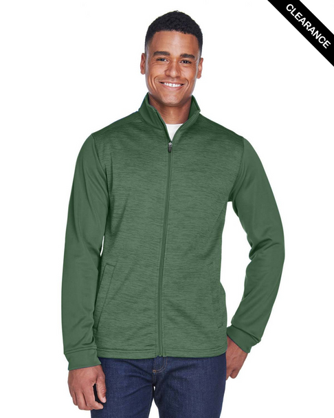 Clearance - Devon & Jones DG796 Men's Newbury Colorblock Malange Fleece Full-Zip Sweater | Forest/ Forest Heather Clearance - Devon & Jones DG796 Men's Newbury Colorblock Malange Fleece Full-Zip Sweater | Forest/ Forest Heather
