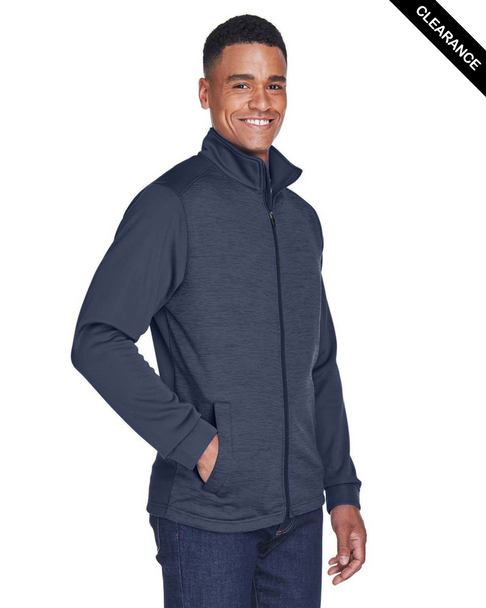 Clearance - Devon & Jones DG796 Men's Newbury Colorblock Malange Fleece Full-Zip Sweater | Navy/ Navy Heather Clearance - Devon & Jones DG796 Men's Newbury Colorblock Malange Fleece Full-Zip Sweater | Navy/ Navy Heather