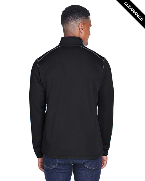 Clearance - Devon & Jones DG796 Men's Newbury Colorblock Malange Fleece Full-Zip Sweater | Black Heather/ Dark Grey Heather Clearance - Devon & Jones DG796 Men's Newbury Colorblock Malange Fleece Full-Zip Sweater | Black Heather/ Dark Grey Heather