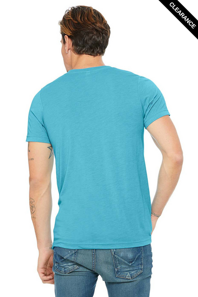 Clearance - Bella+Canvas 3415 Unisex V-Neck Tri-Blend T-Shirt | Aqua Triblend
