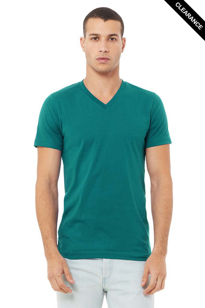 Clearance - Bella+Canvas 3415 Unisex V-Neck Tri-Blend T-Shirt | Teal Triblend