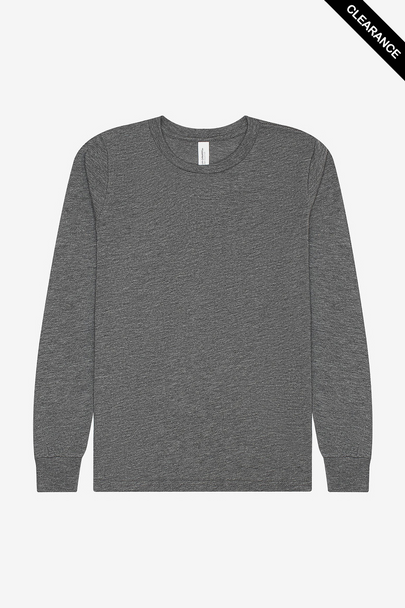 Clearance - BELLA + CANVAS 3513Y  Youth Triblend Long Sleeve Tee | Grey Triblend