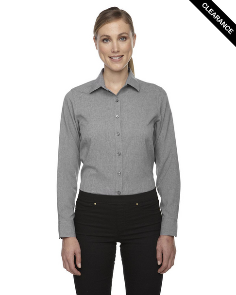Clearance - North End 78802 Ladies' Mélange Performance Shirt | Light Heather