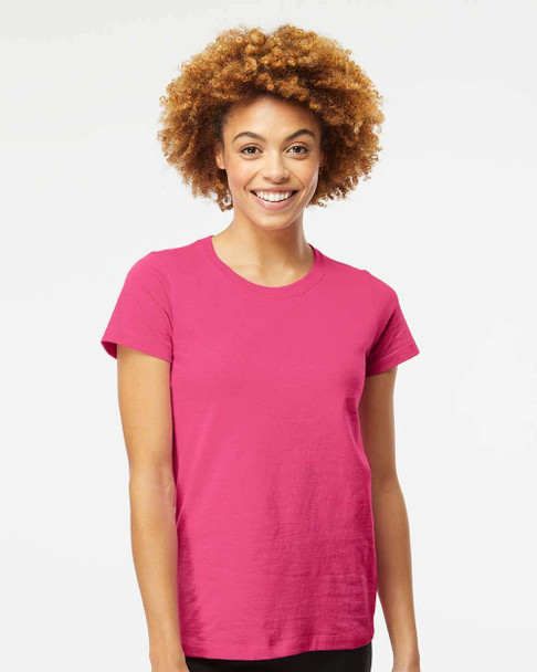 Clearance - 4810 M&O Ladies Gold Soft Touch T-shirt | Heliconia