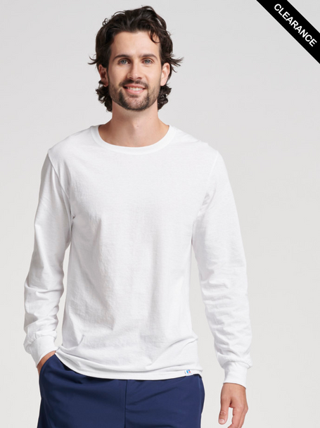 Clearance - Russell Athletic 64LTTM Unisex Essential Performance Long-Sleeve T-Shirt | White