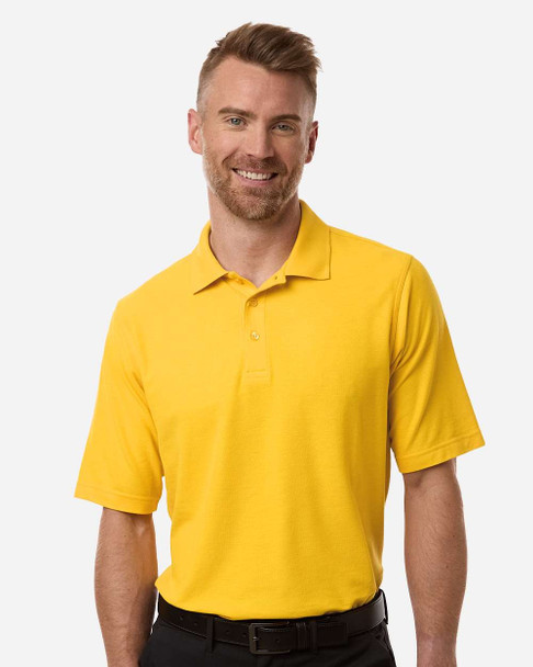 Harriton M105 Men's Maverick CVC Pique Polo | Sunray Yellow