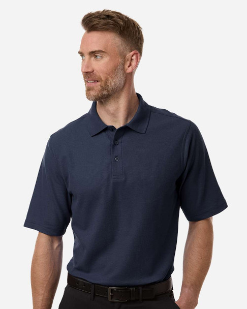 Harriton M105 Men's Maverick CVC Pique Polo | Dark Navy