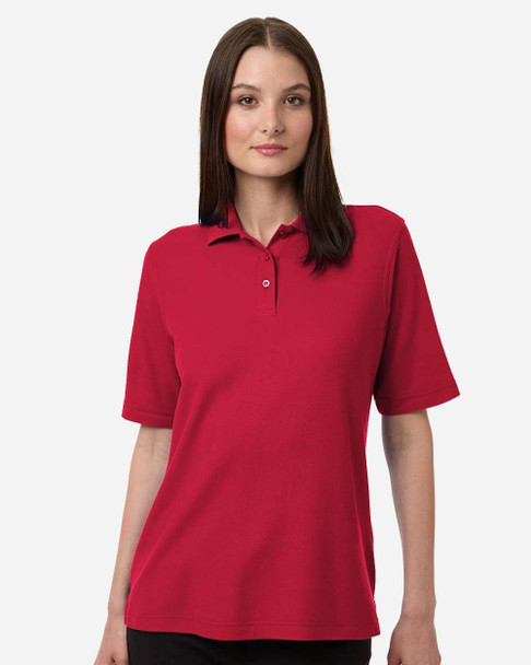 Harriton M105W Women's Maverick CVC Pique Polo | Red