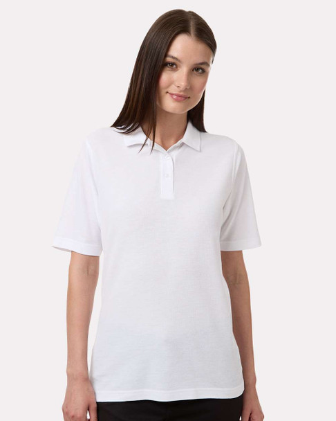 Harriton M105W Women's Maverick CVC Pique Polo | White