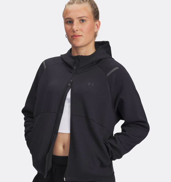 Under Armour 1379842 Women's Unstoppable Fleece Full-Zip | Black/ Black