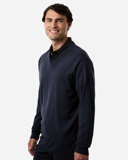Devon & Jones  DG445 Men's New Classics V-Neck Sweater | Navy