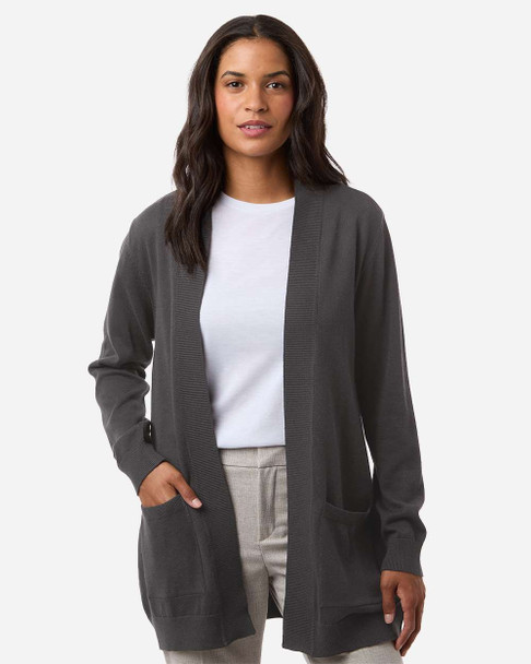 Devon & Jones  DG447W Women's New Classics Open Cardigan Sweater | Graphite