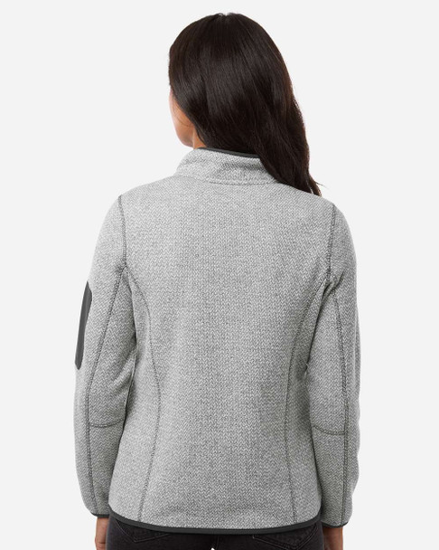 North End NE730W Women's Jasper Full-Zip Fleece Jacket | Grey/ White