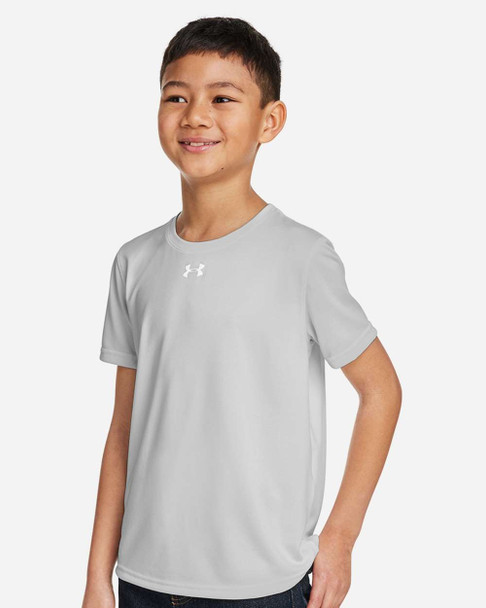 Under Armour 1377487 Youth Tech™ Team T-Shirt | Mod Grey Light Heather/ White