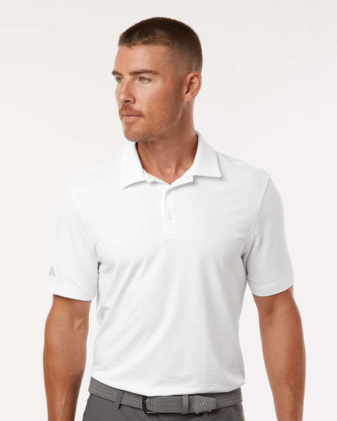 Adidas  A704 Men's Textured Stripe Polo | White