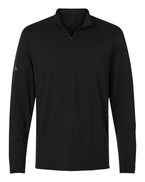 Adidas A708 Men's Textured Stripe Quarter-Zip Pullover | Black