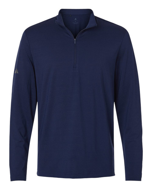 Adidas A708 Men's Textured Stripe Quarter-Zip Pullover | Dark Blue