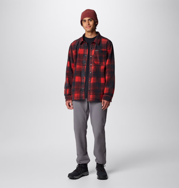 Columbia 209769 Men's Steens Mountain™ Printed Shirt Jacket II | Sail Red Omblur