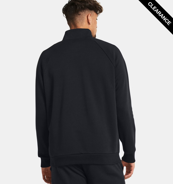 Clearance - Under Armour 1386016 Men's Rival Fleece Quarter-Zip | Black/White
