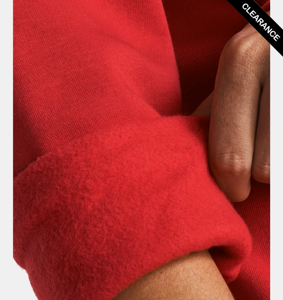 Clearance - Under Armour 1379500 Women's Rival Fleece Hooded Sweatshirt | Red/ White