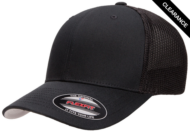 Clearance - Flexfit 6511 Mesh Trucker Cap | Black