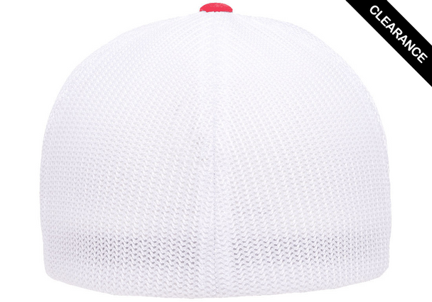 Clearance - Flexfit 6511 Mesh Trucker Cap | Red/ White