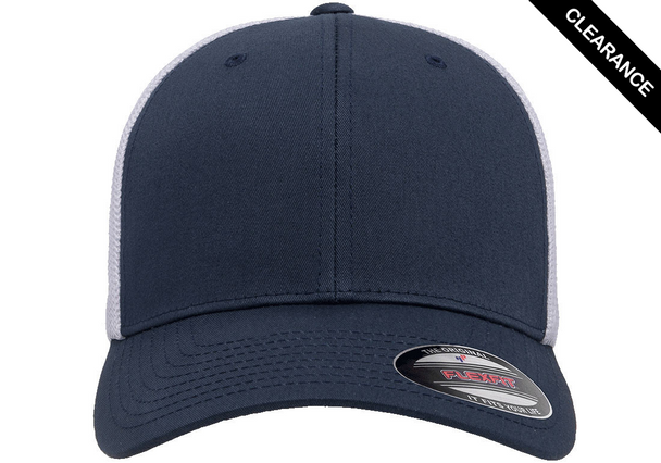 Clearance - Flexfit 6511 Mesh Trucker Cap | Navy/ White
