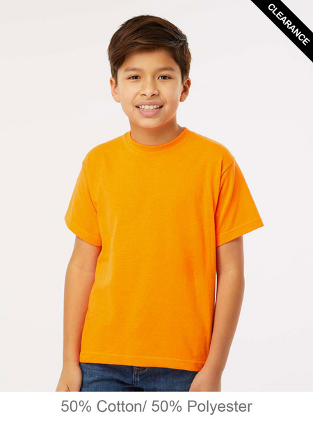 Clearance - 4850 M&O Youth Gold Soft Touch T-shirt | Safety Orange