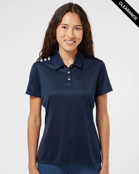 Clearance - Adidas A325 Women's 3-Stripes Shoulder Sport Shirt | Collegiate Navy/ White