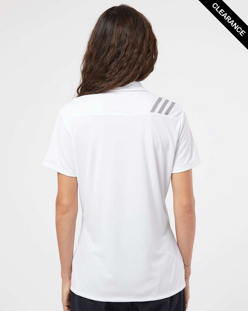 Clearance - Adidas A325 Women's 3-Stripes Shoulder Sport Shirt | White/ Black