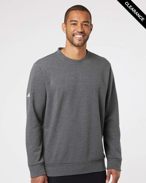 Clearance - Adidas A434 Fleece Crewneck Sweatshirt | Dark Grey Heather