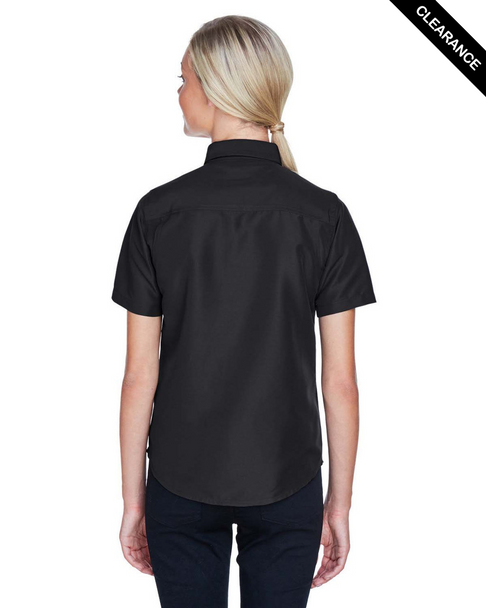 Clearance - Harriton M580W Ladies' Key West Short-Sleeve Performance Staff Shirt | Black