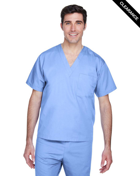 Clearance - Harriton M897 Adult Restore Scrub Top | Ciel Blue