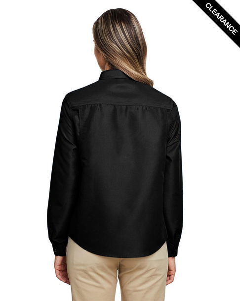 Clearance - Harriton M580LW Ladies' Key West Long-Sleeve Performance Staff Shirt | Black