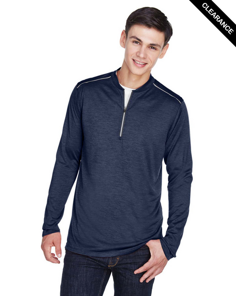 Clearance - Core365 CE401 Men's Kinetic Performance Quarter-Zip Shirt | Classic Navy/ Carbon