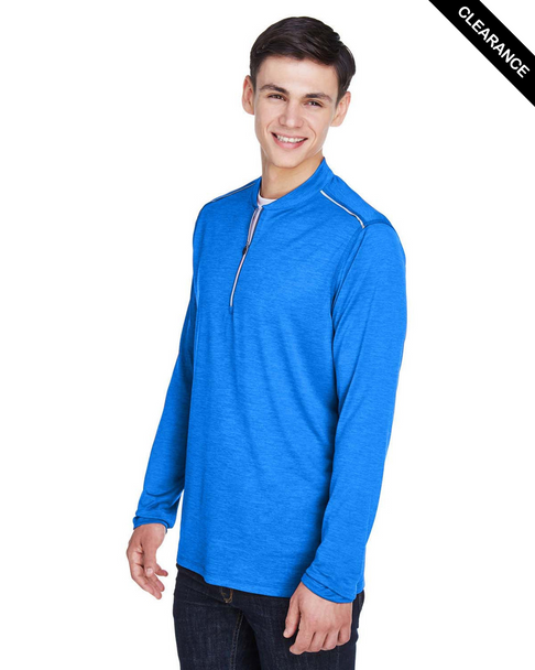 Clearance - Core365 CE401 Men's Kinetic Performance Quarter-Zip Shirt | True Royal/ Carbon