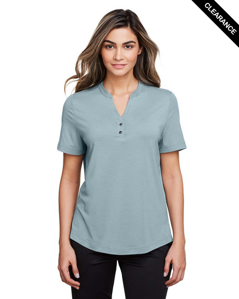 Clearance - North End NE100W Ladies' Jaq Snap-Up Stretch Performance Polo | Opal Blue