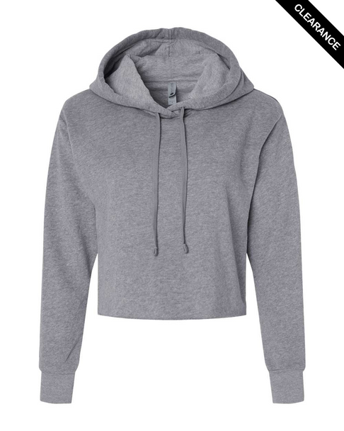 Clearance - Next Level 9384 Ladies' Cropped Pullover Hooded Sweatshirt | Heather Grey