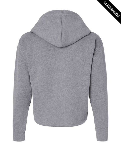 Clearance - Next Level 9384 Ladies' Cropped Pullover Hooded Sweatshirt | Heather Grey