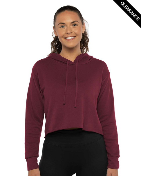 Clearance - Next Level 9384 Ladies' Cropped Pullover Hooded Sweatshirt | Maroon
