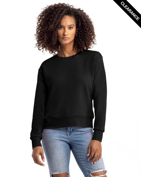 Clearance - Next Level Apparel 9084 Ladies' Laguna Sueded Sweatshirt | Black