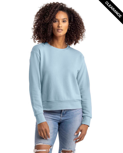 Clearance - Next Level Apparel 9084 Ladies' Laguna Sueded Sweatshirt | Stonewash Denim