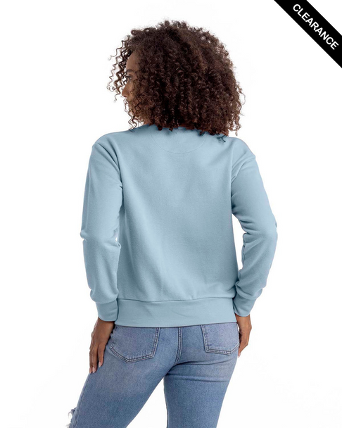 Clearance - Next Level Apparel 9084 Ladies' Laguna Sueded Sweatshirt | Stonewash Denim