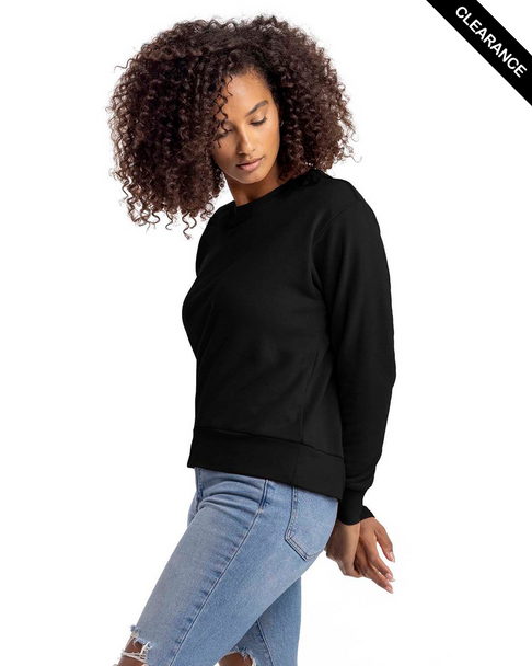 Clearance - Next Level Apparel 9084 Ladies' Laguna Sueded Sweatshirt | Black
