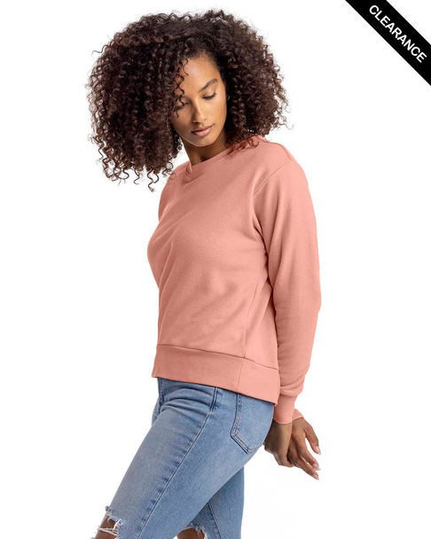 Clearance - Next Level Apparel 9084 Ladies' Laguna Sueded Sweatshirt | Desert Pink