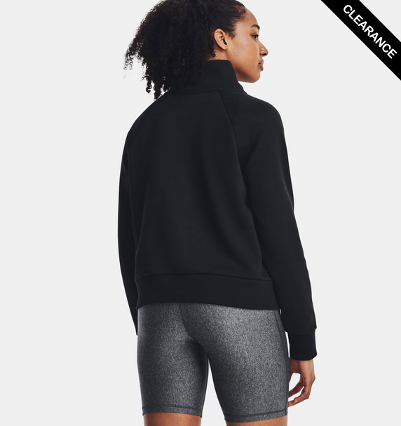 Clearance - Under Armour 1379492 Ladies' Rival Fleece Quarter-Zip | Black/White