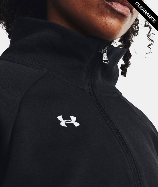 Clearance - Under Armour 1379492 Ladies' Rival Fleece Quarter-Zip | Black/White